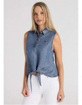 LEA-DIANA Camisa Nudo Tencel