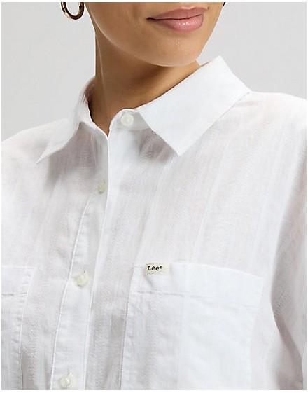 SS LOOSE UTILITY SHIRT BRIGHT WHITE, S