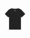 V NECK TEE BLACK, XS