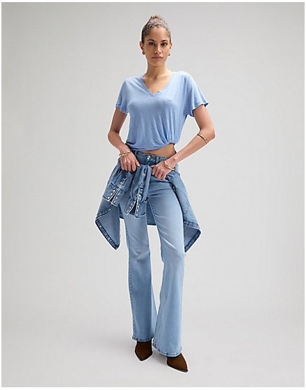 V NECK TEE HALOGEN, XS