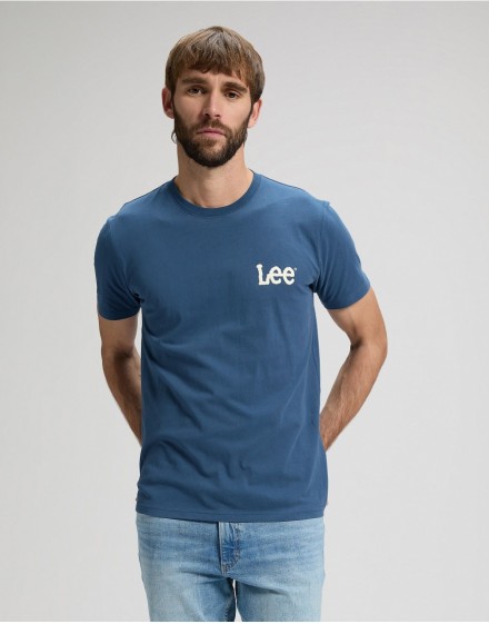 MEDIUM WOBBLY LEE TEE ACADEMY BLUE, S