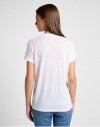 V NECK TEE BRIGHT WHITE, XS