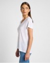V NECK TEE BRIGHT WHITE, XS