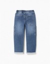 3107727302-PK9 PANTS KNIT DENIM BLUE 3/4