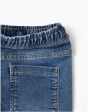 3107727302-PK9 PANTS KNIT DENIM BLUE 3/4