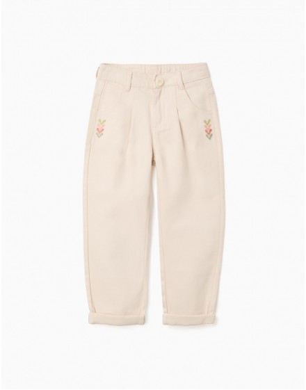 3107729801-PK9 PANTS TWILL BEIGE 3/4-13/