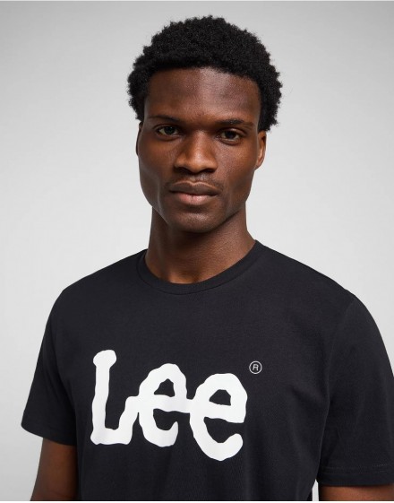 LEE WOBBLY LOGO TEE BLACK HOMBRE